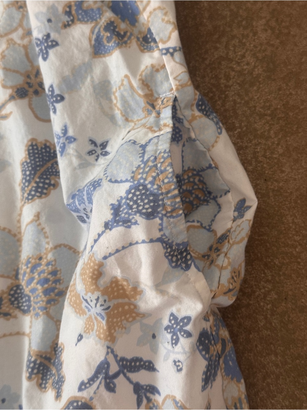 GAP XL Blue Floral Flutter Sleeve Dress w/ Pockets Cottagecore - Picture 3 of 8